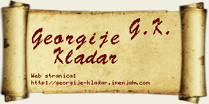 Georgije Kladar vizit kartica